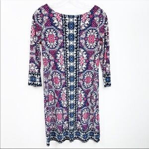 Haani Long Sleeve Shift Dress Pink Pattern
